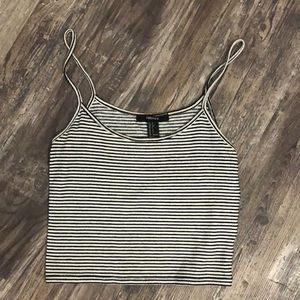 Forever 21 Cropped Striped Tank Top
